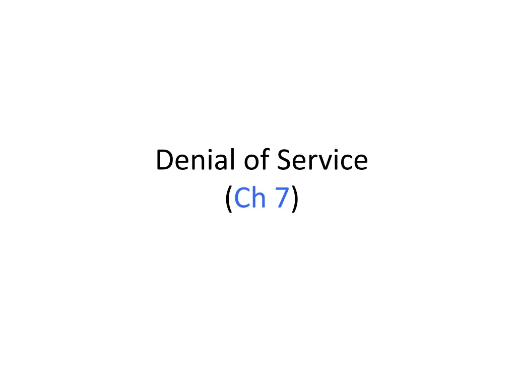 denial of service ch 7
