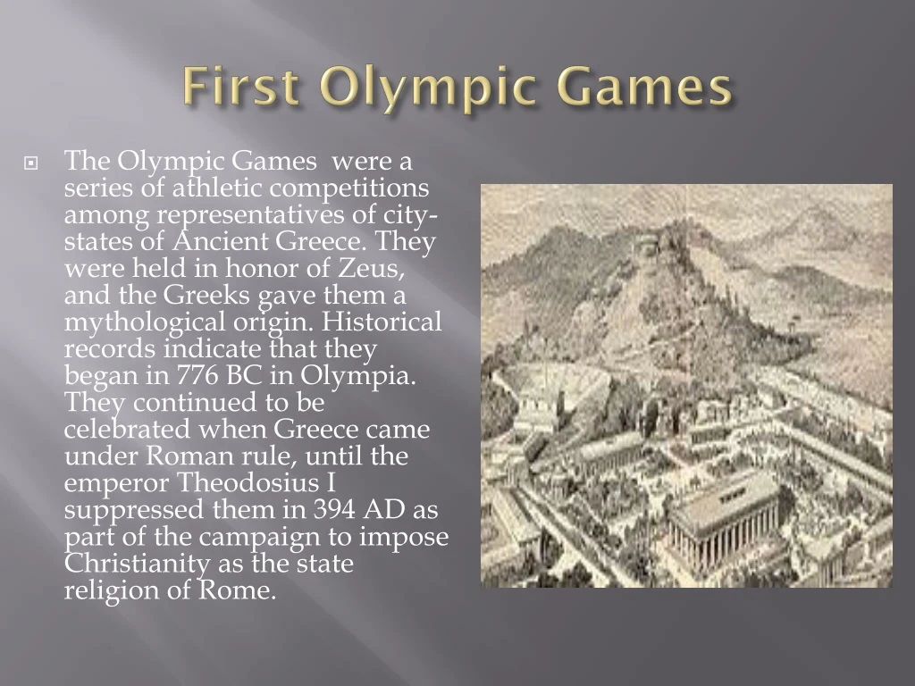 first olympic games