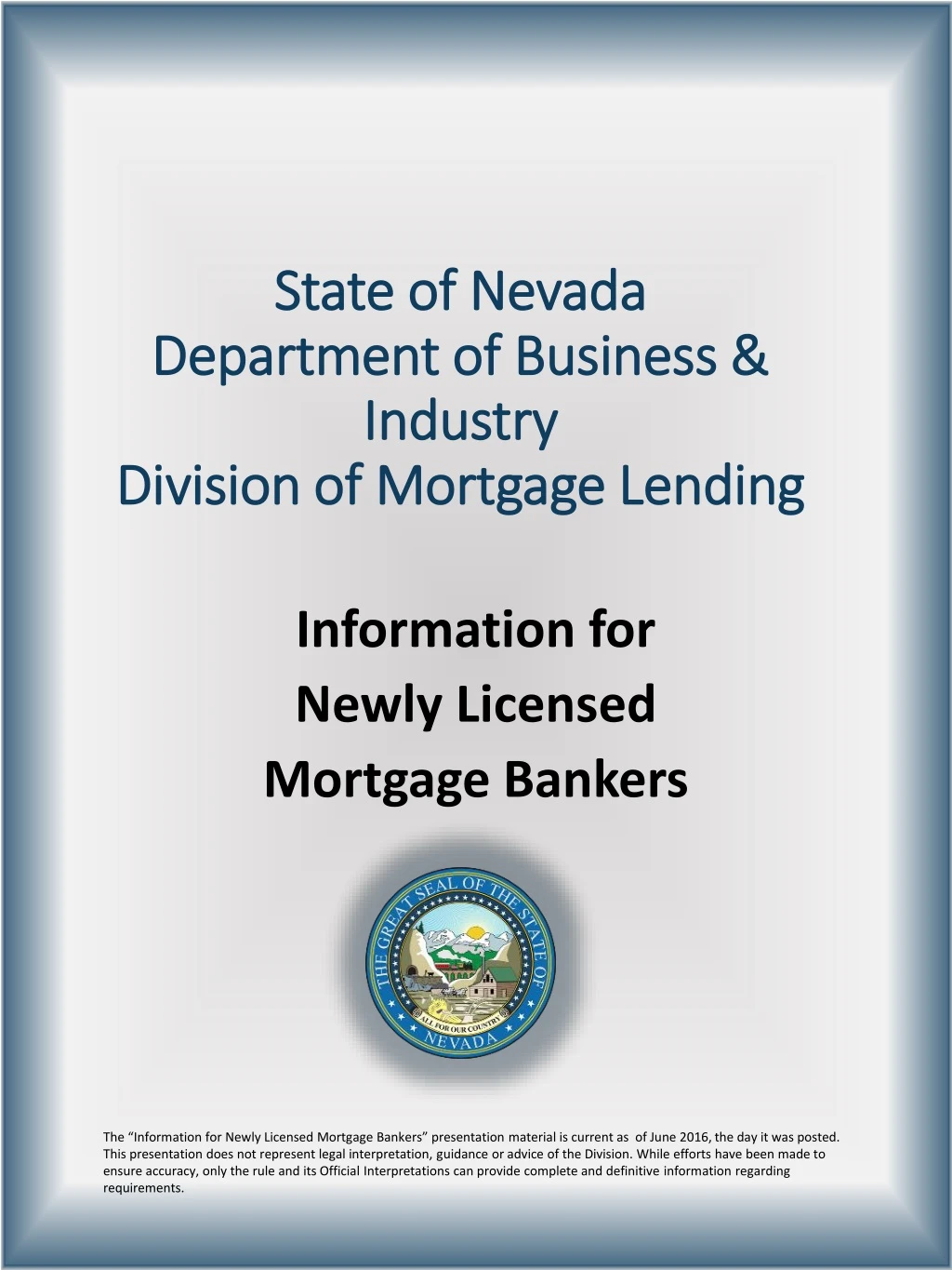state of nevada department of business industry division of mortgage lending