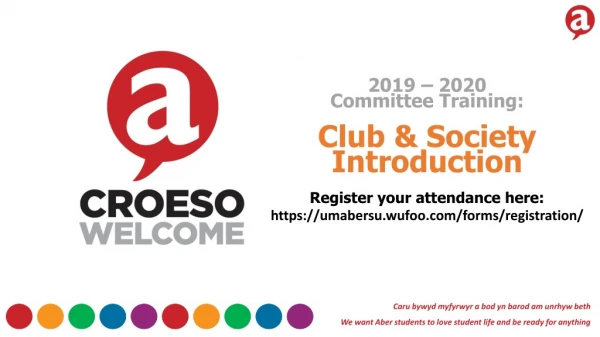 2019 – 2020 Committee Training: Club &amp; Society Introduction