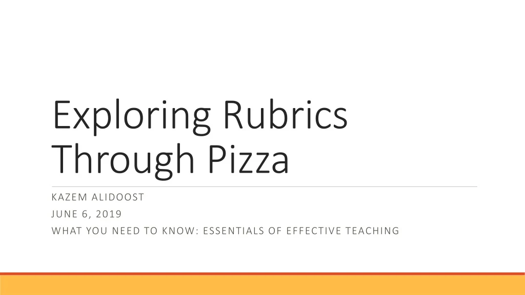 exploring rubrics through pizza