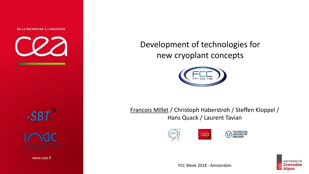 development of technologies for new cryoplant