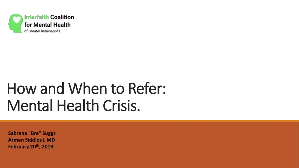 how and when to refer mental health crisis