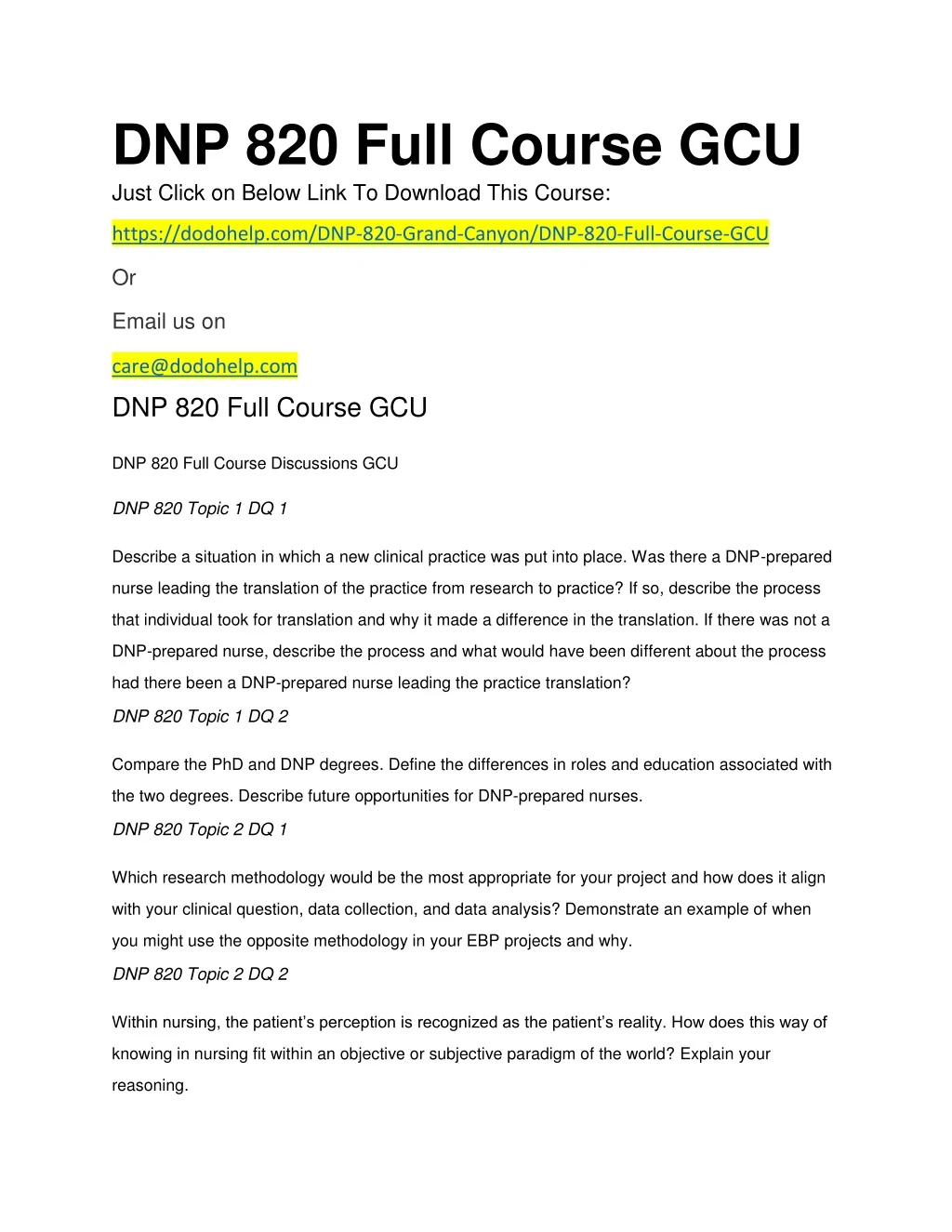 dnp 820 full course gcu just click on below link