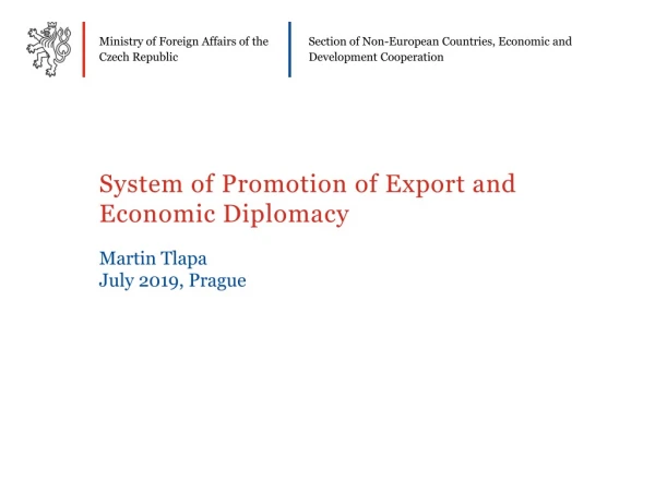 System of Promotion of Export and Economic Diplomacy