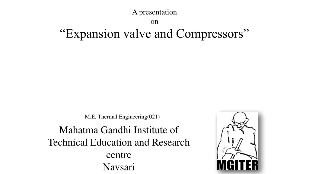 a presentation on expansion valve and compressors