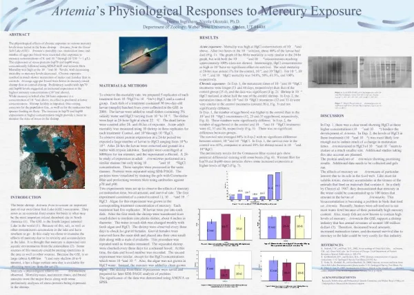 Artemia s Physiological Responses to Mercury Exposure