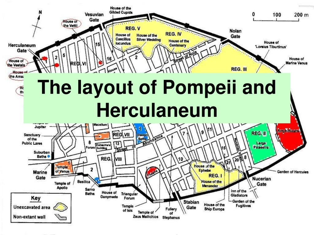 the layout of pompeii and herculaneum