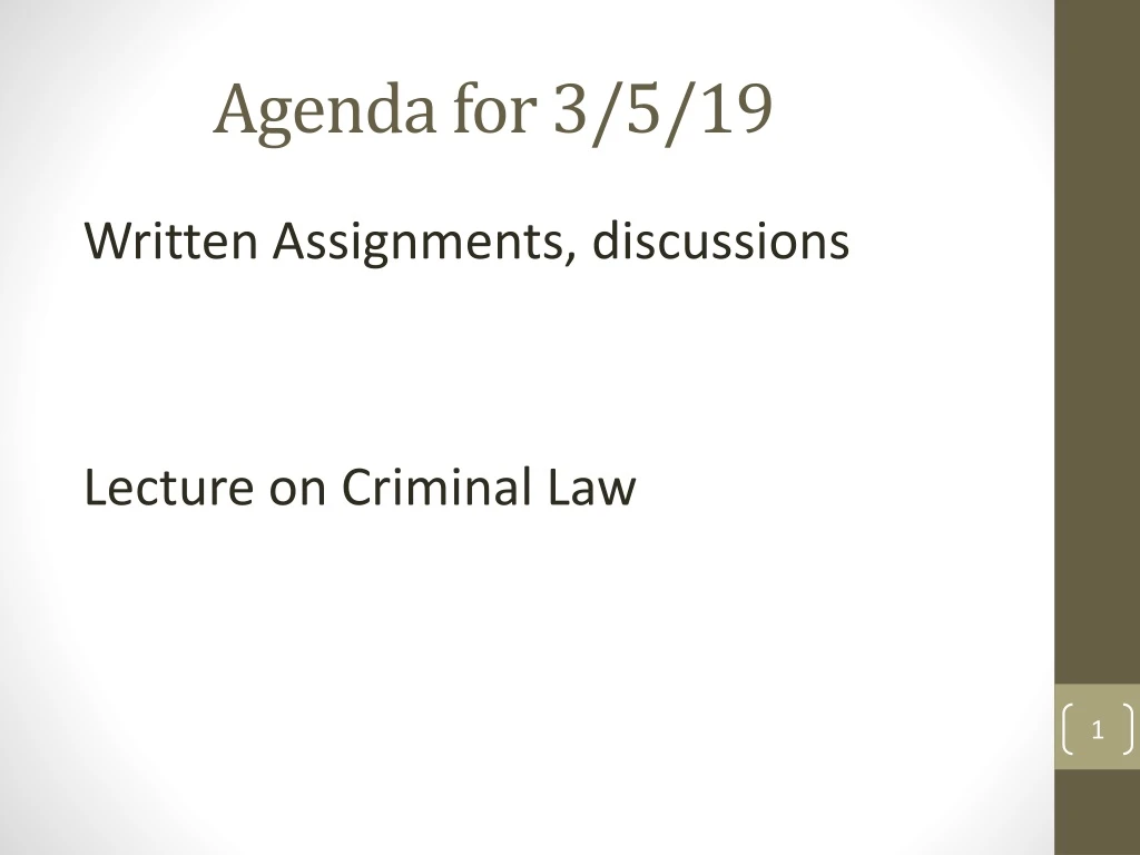 agenda for 3 5 19