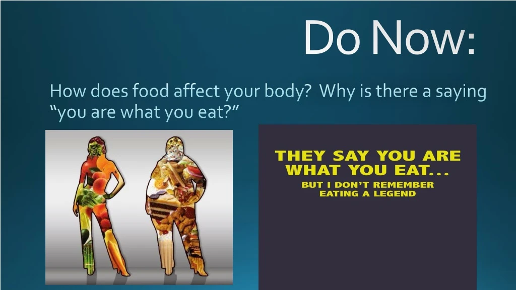 how does food affect your body why is there a saying you are what you eat