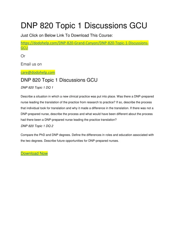 dnp 820 topic 1 discussions gcu