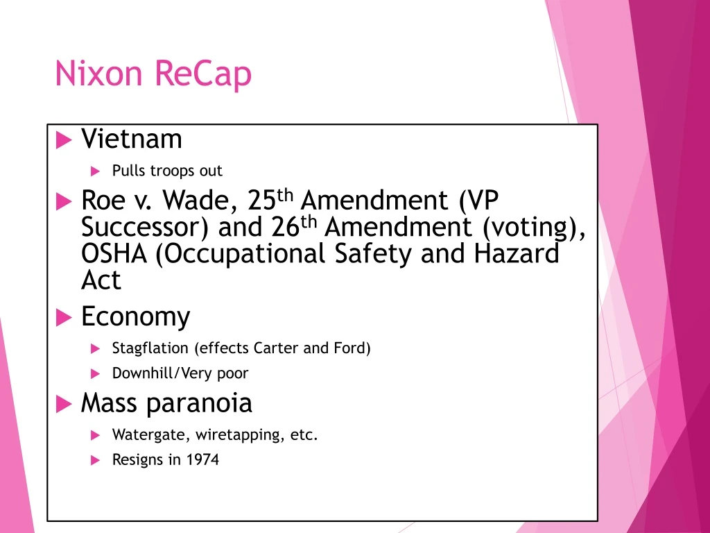 nixon recap