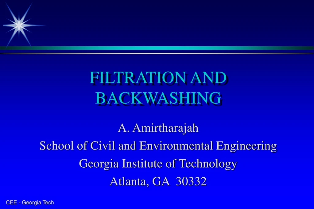filtration and backwashing