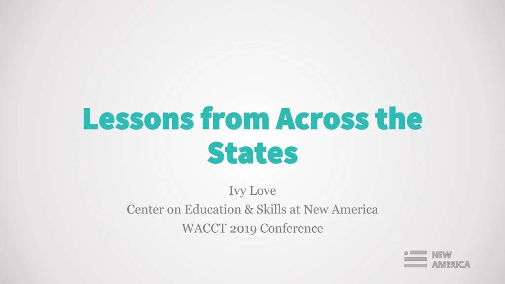 lessons from across the states