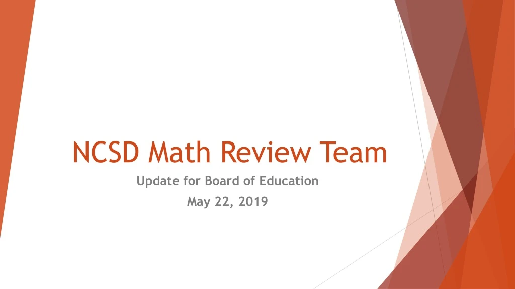 ncsd math review team