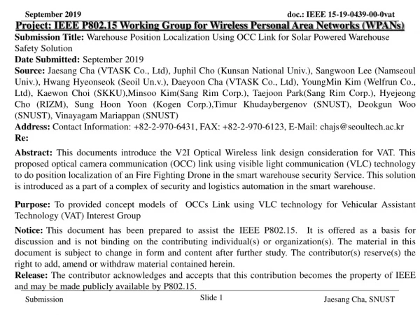 Project: IEEE P802.15 Working Group for Wireless Personal Area Networks (WPANs)