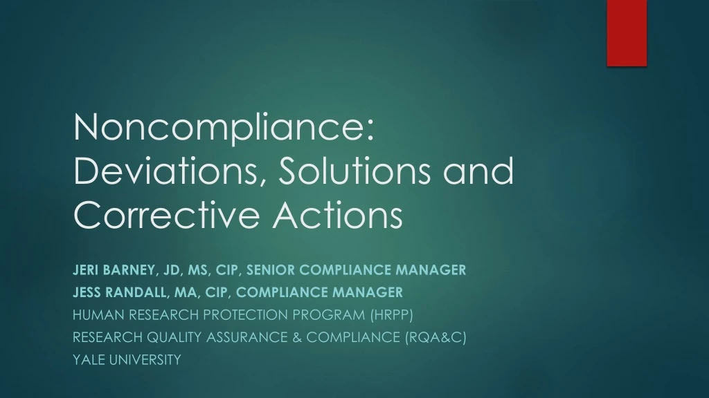 noncompliance deviations solutions and corrective actions