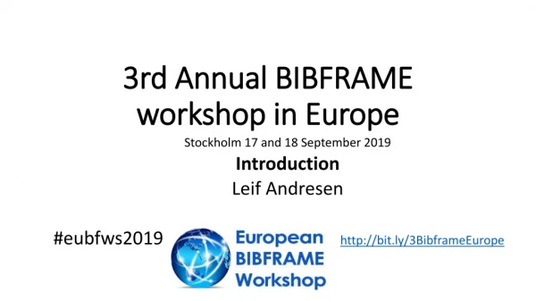 3rd Annual BIBFRAME workshop in Europe