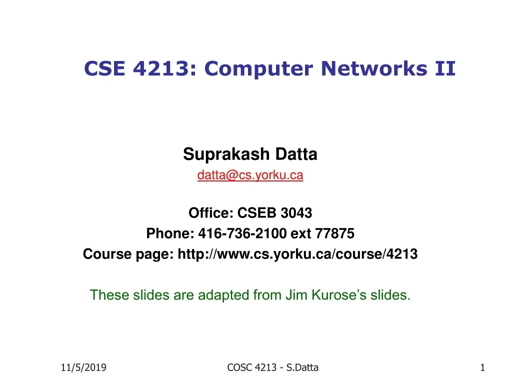 cse 4213 computer networks ii