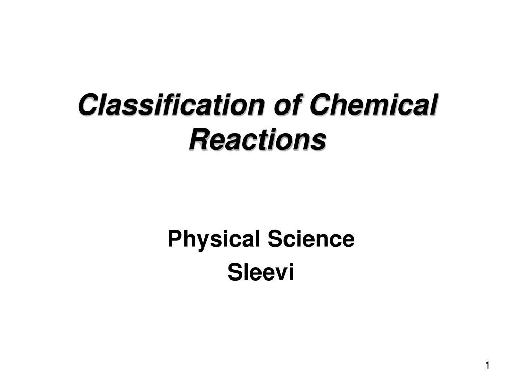 classification of chemical reactions