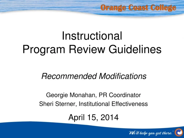 Instructional Program Review Guidelines