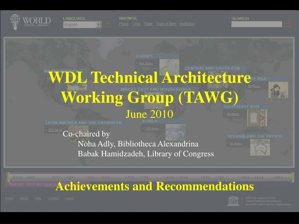 wdl technical architecture working group tawg june 2010