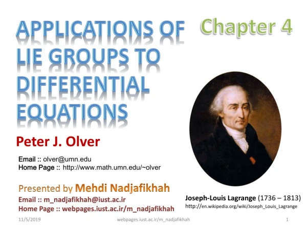 Applications of Lie Groups to Differential Equations