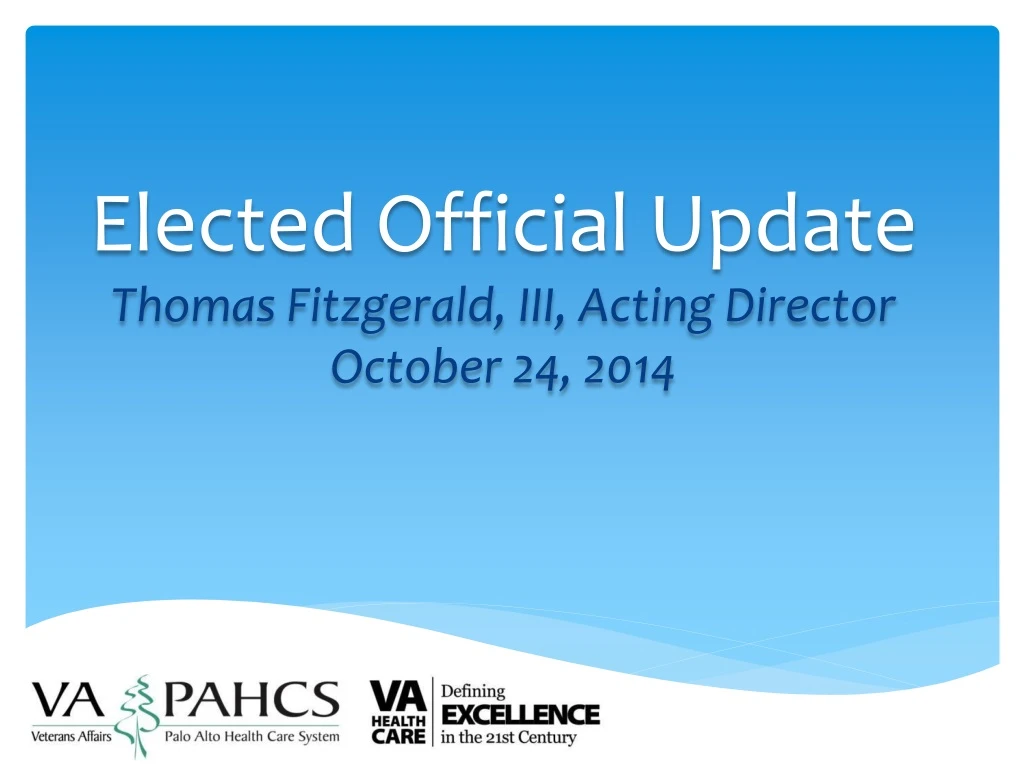 elected official update thomas fitzgerald iii acting director october 24 2014