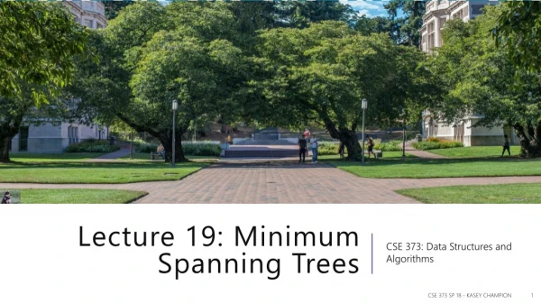 Lecture 19: Minimum Spanning Trees