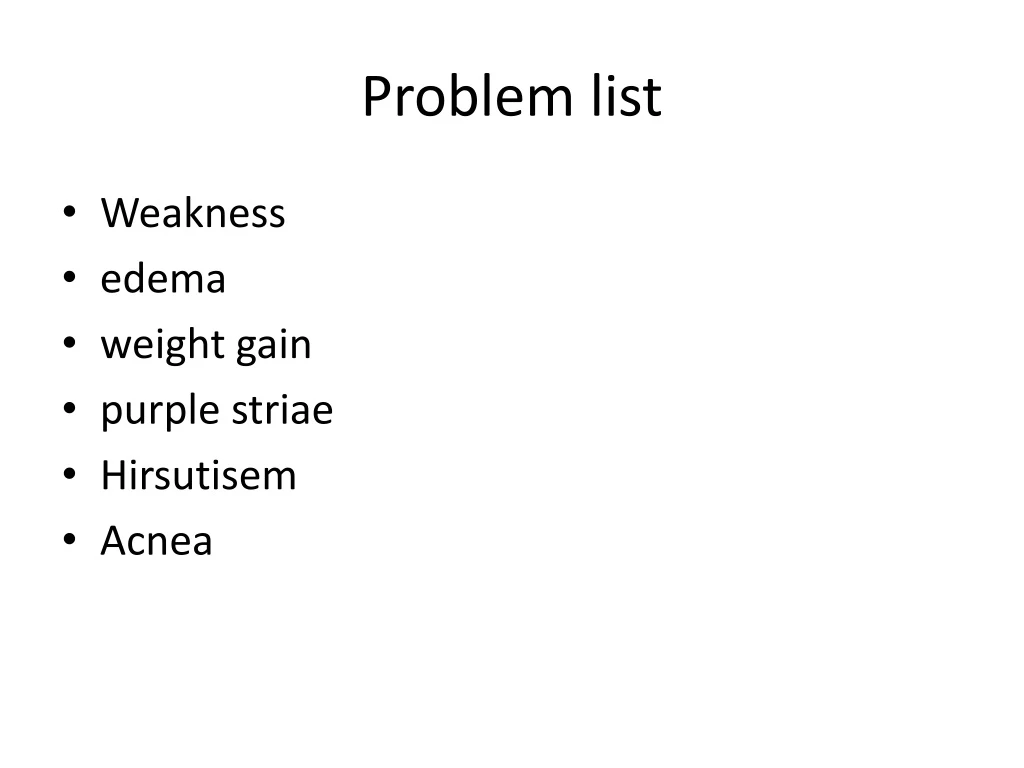 problem list