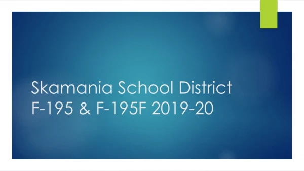 Skamania School District F-195 &amp; F-195F 2019-20