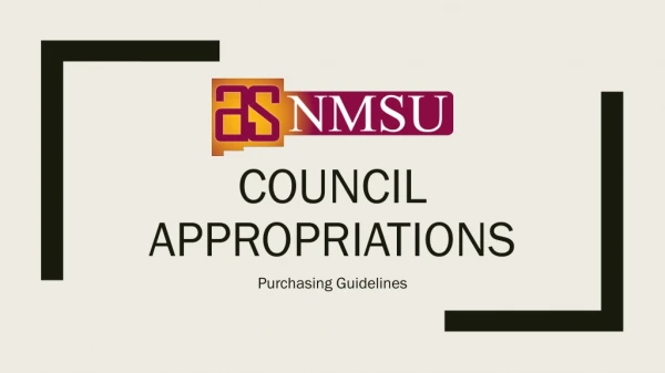 Council Appropriations