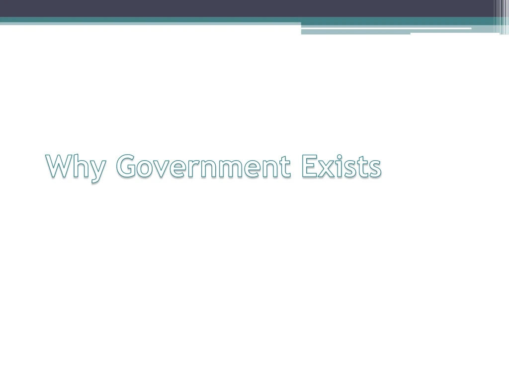why government exists