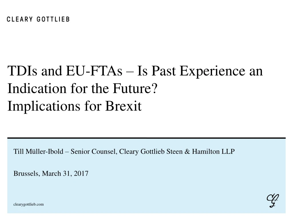 tdis and eu ftas is past experience an indication for the future implications for brexit