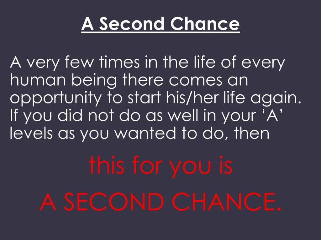 a second chance