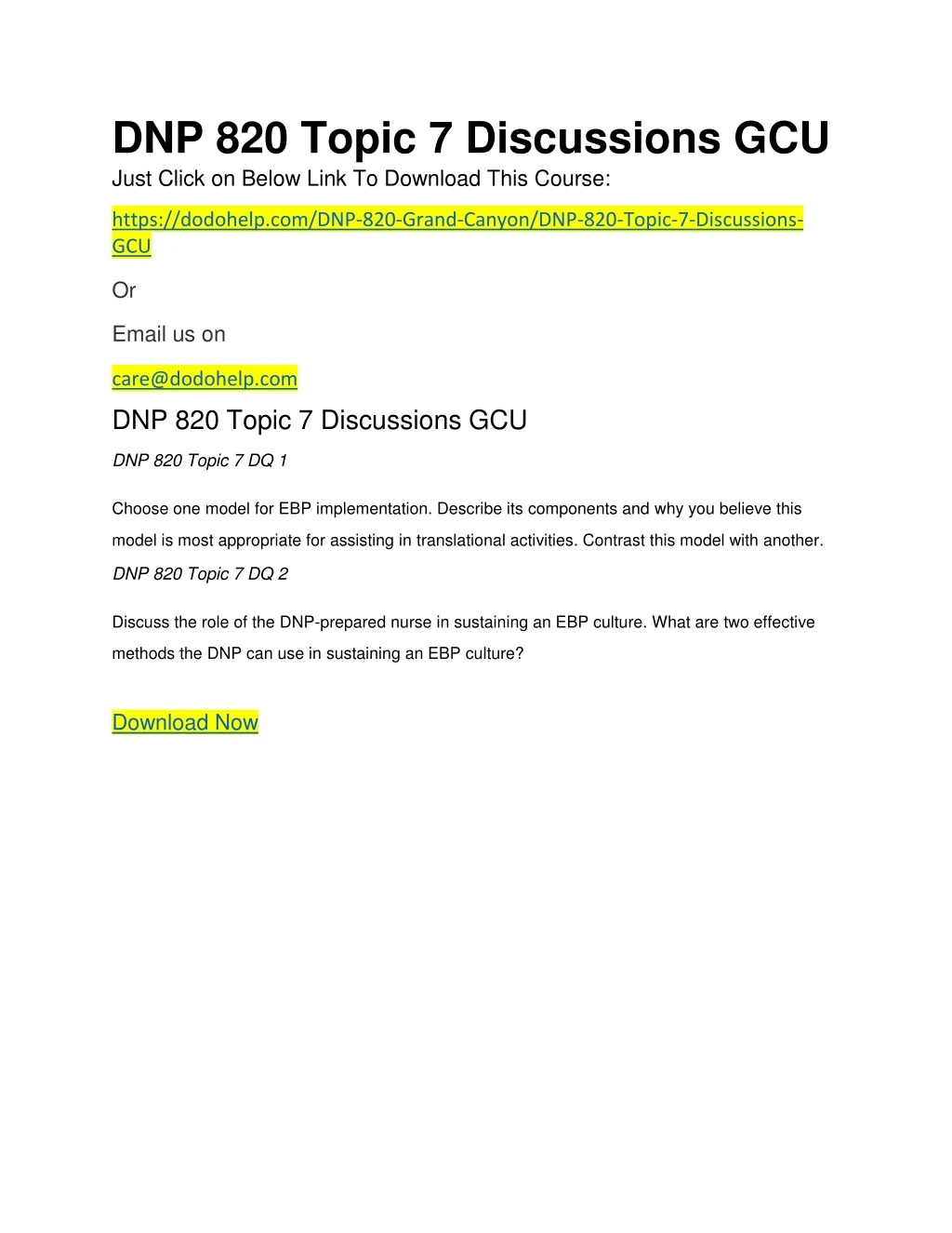 dnp 820 topic 7 discussions gcu just click