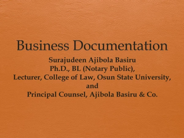 Business Documentation
