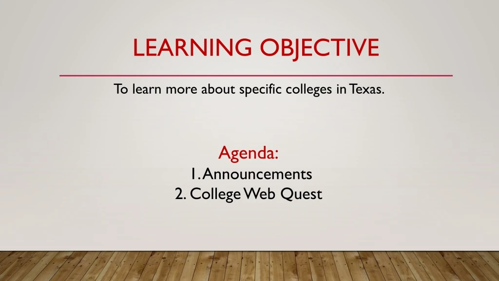 learning objective