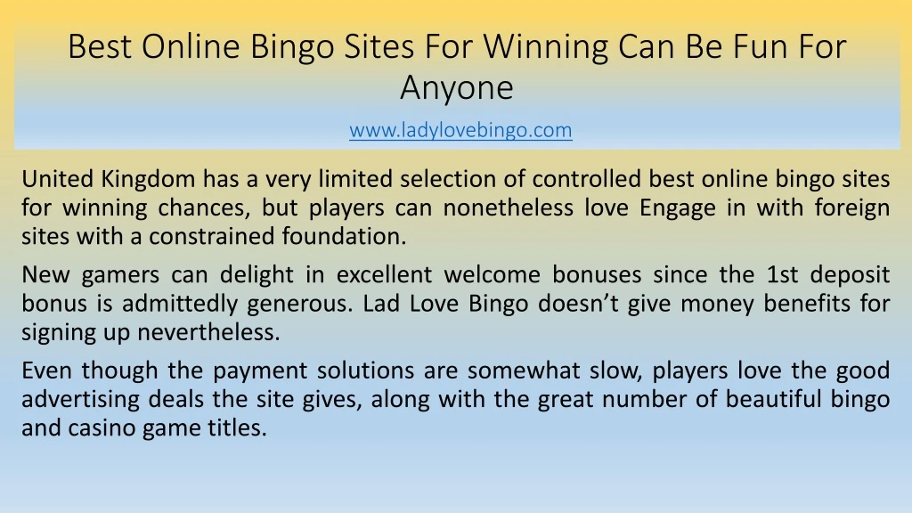 best online bingo sites for winning can be fun for anyone www ladylovebingo com