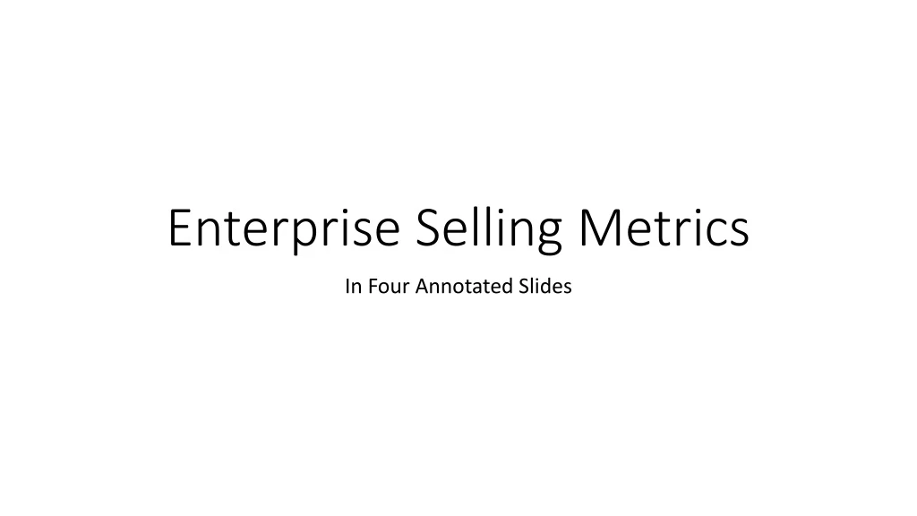 enterprise selling metrics
