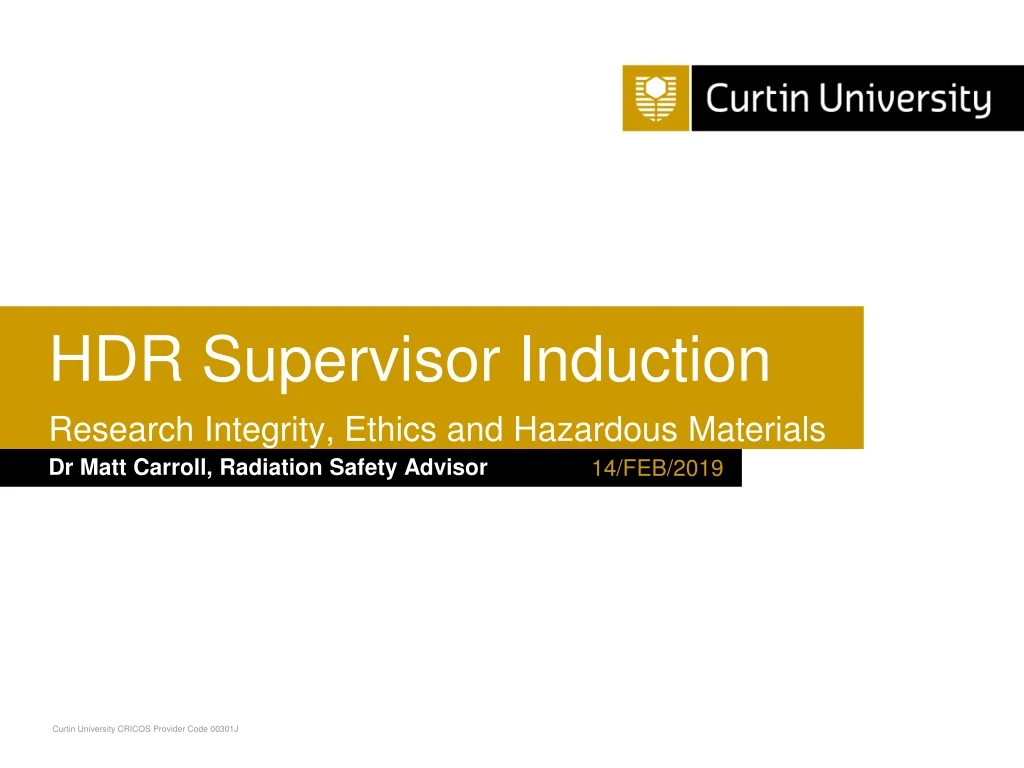 hdr supervisor induction