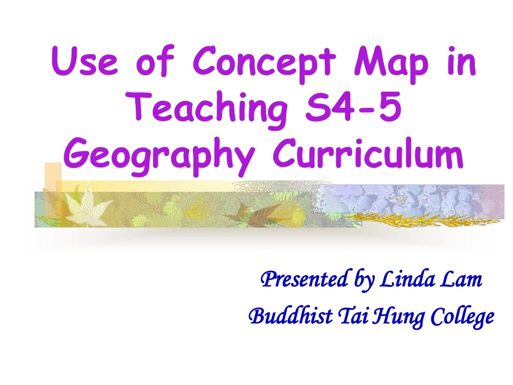 use of concept map in teaching s4 5 geography curriculum