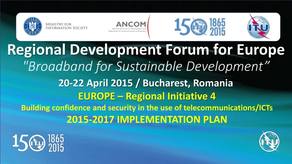regional development forum for europe broadband for sustainable development