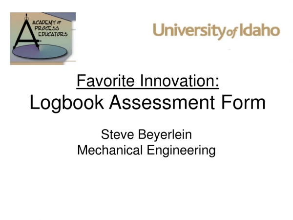 Favorite Innovation: Logbook Assessment Form