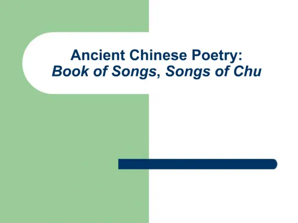 Ancient Chinese Poetry: Book of Songs, Songs of Chu
