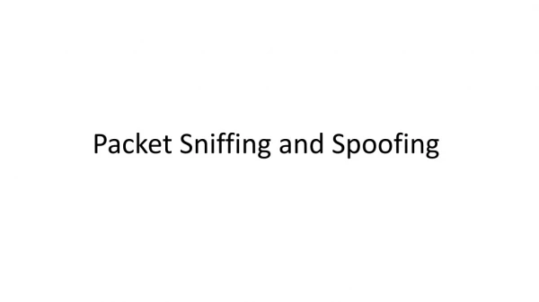 Packet Sniffing and Spoofing