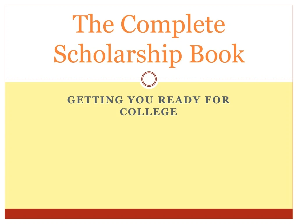 the complete scholarship book
