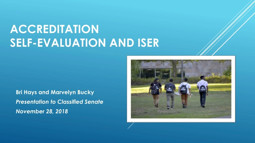 accreditation self evaluation and iser