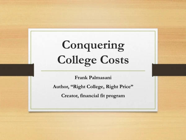 Conquering College Costs