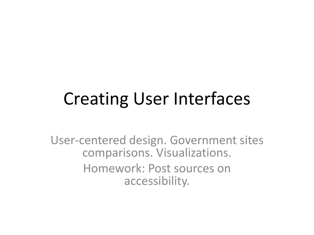 creating user interfaces